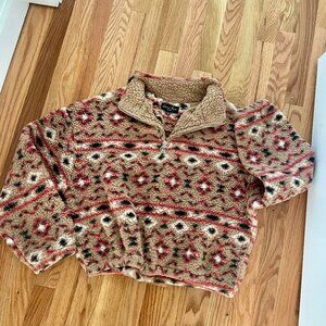 Love Tree Cropped style teddy fleece pullover.